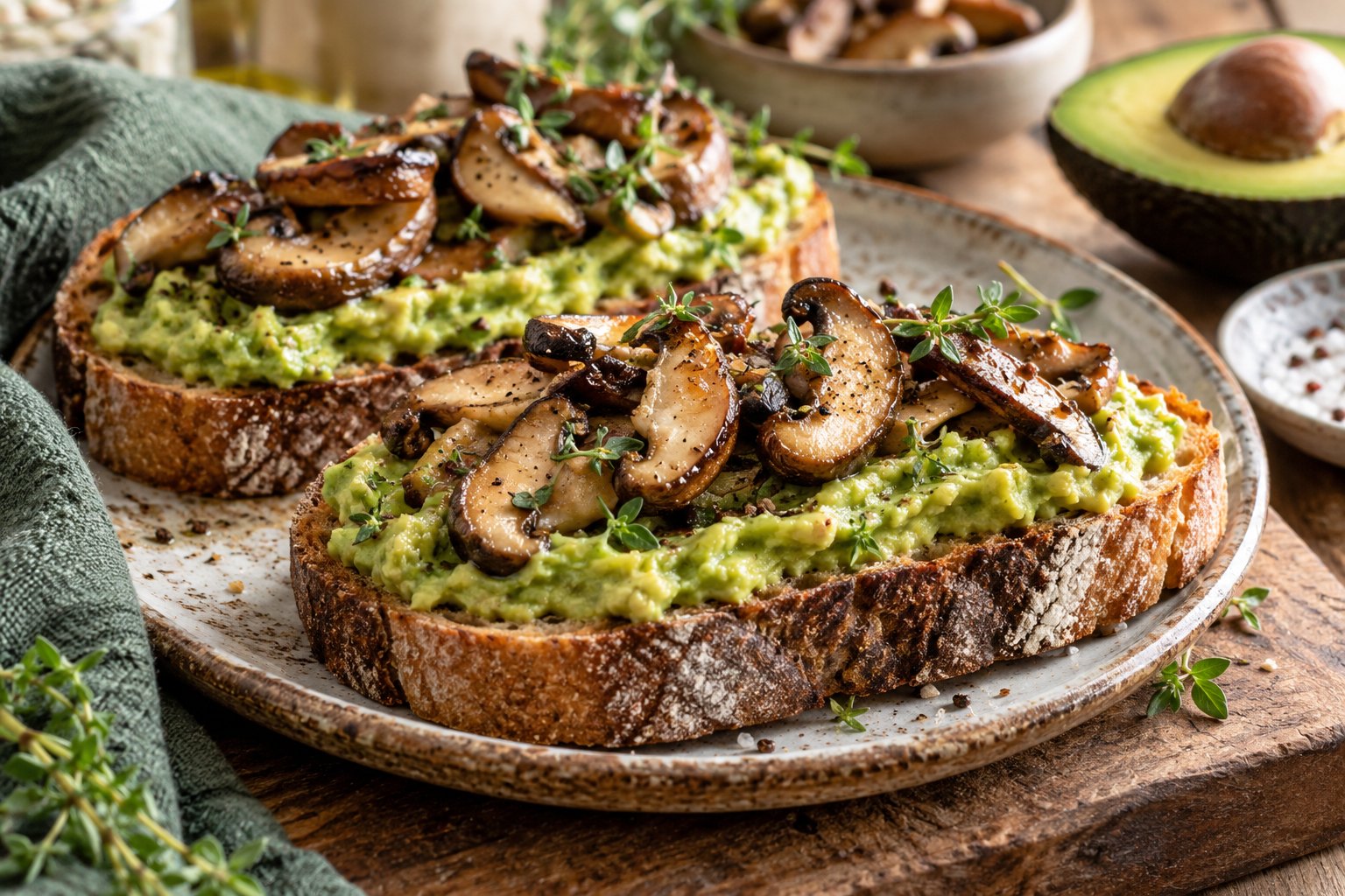 Avocado-Shiitake-Aufstrich – KI-generierter Serviervorschlag